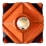 Vintage wall lamp PAN ceramic, 70's wall lamp orange, Pop Art