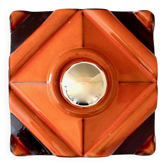 Applique Pan en céramique orange, années 70
