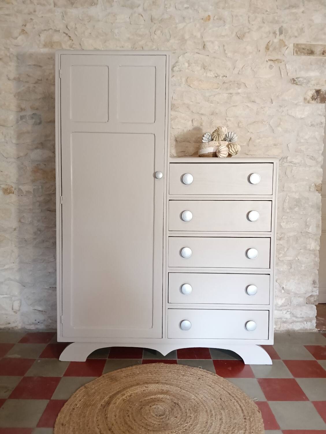 Vintage asymmetrical wardrobe