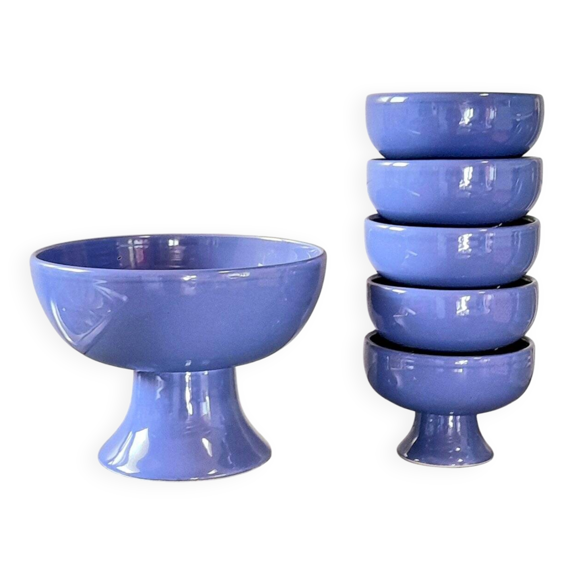 Ceramic bowls, blue dessert service