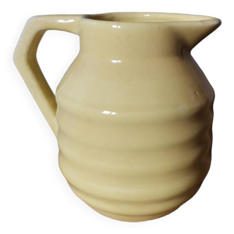 Vintage yellow milk jug pitcher carafe onnaing made in France