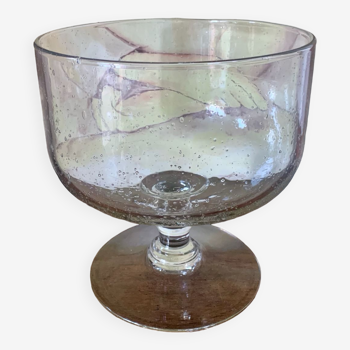 Grande coupe en verre bullé