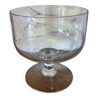 Grande coupe en verre bullé