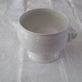 Soupière en porcelaine blanche tête de lions