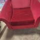 Pair of vintage red velvet armchairs