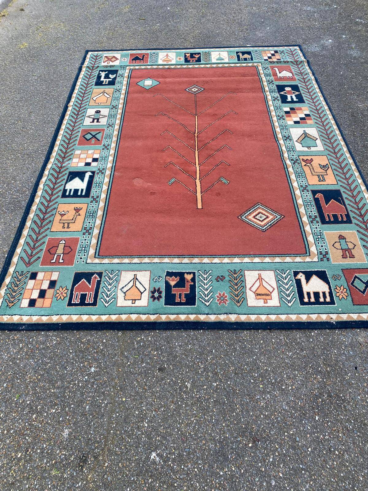 Tapis persan Gabbeh rouge rosé 200x300cm