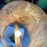 Vintage table lamp with herbarium shade