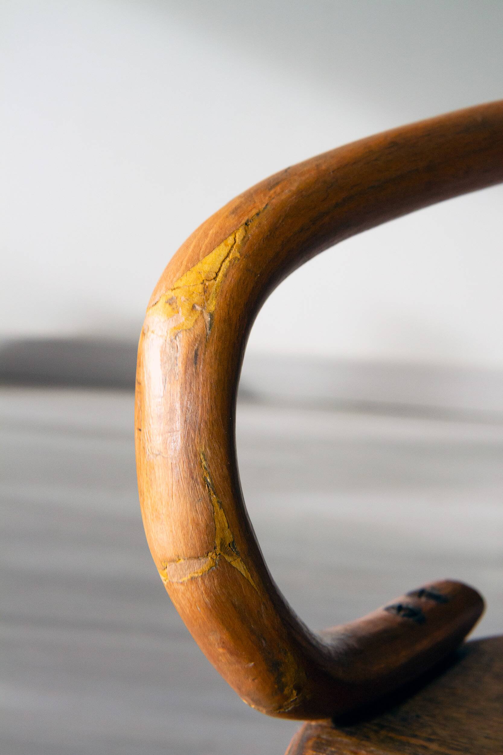 Le Corbusier style curved wood children's armchair, early 20th century