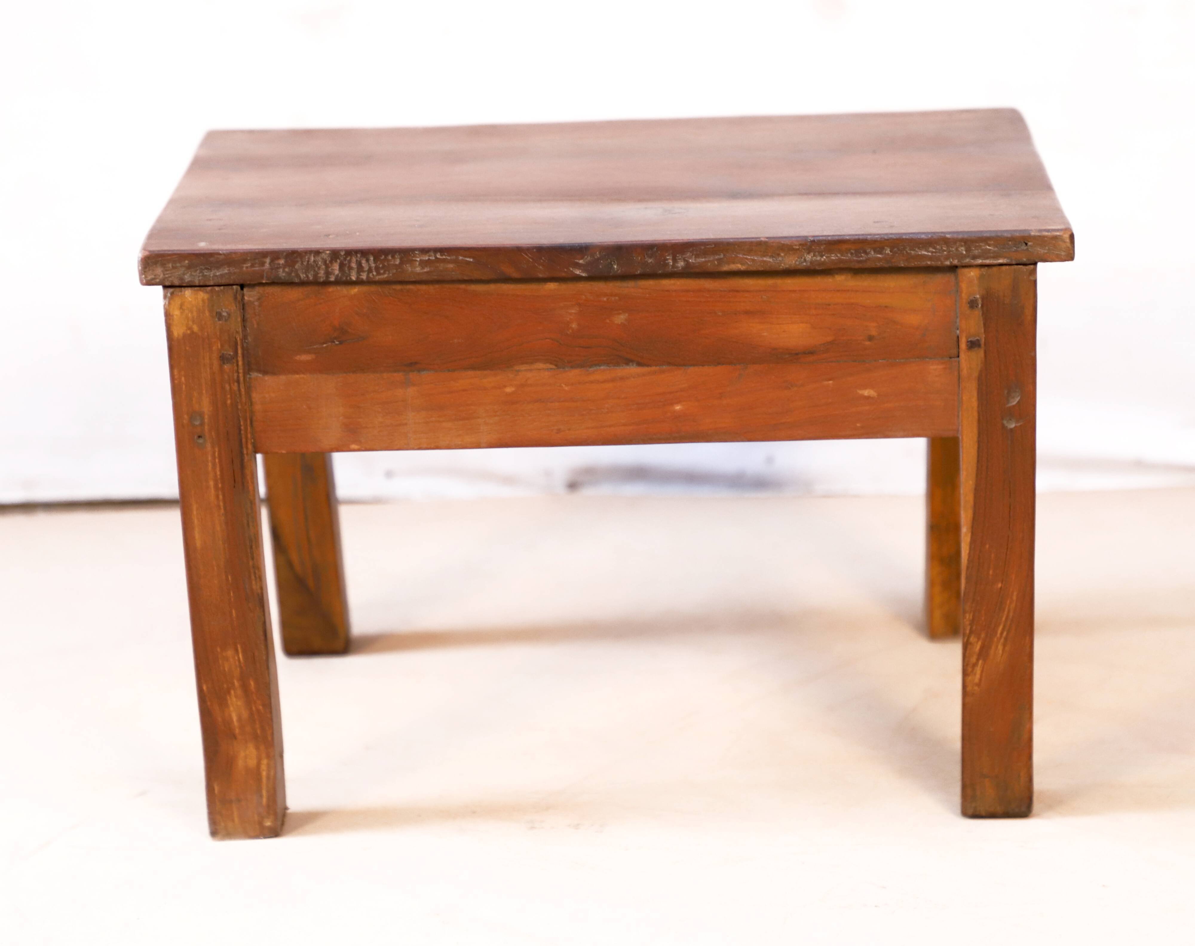 Small bedside table - side table in natural Burmese teak
