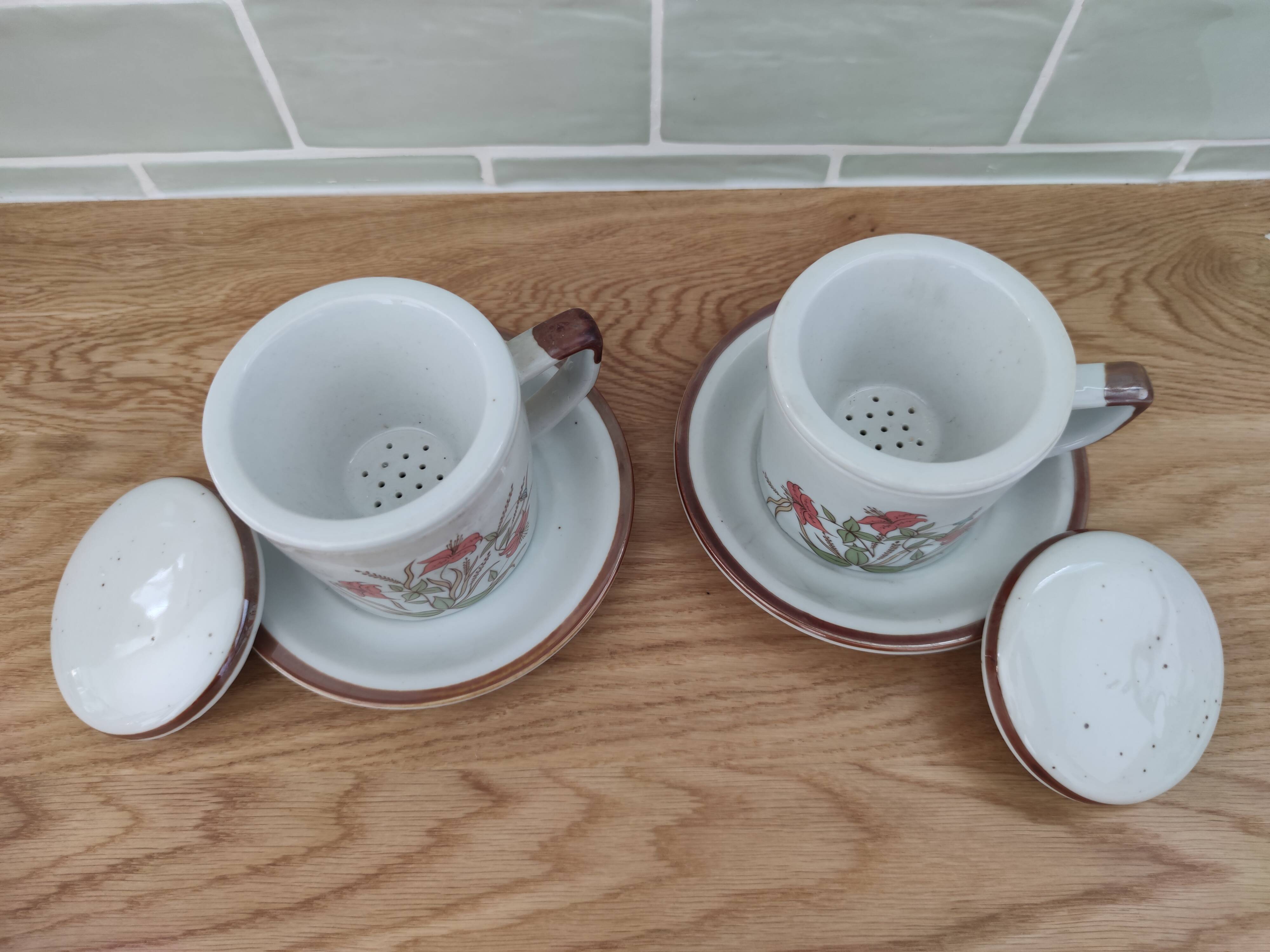 Lot de 2 tisanières vintage