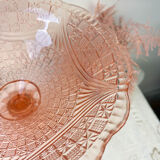 Vintage pink depression glass standing cut 50s
