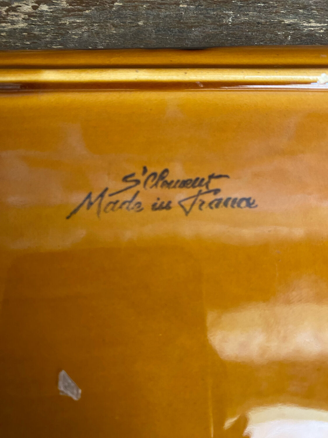 Beurrier Ancien ST CLEMENT Céramique Marron Made In France Vintage #D8