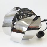 Suspension giant spiral-shaped chandelier in chrome 1970 vintage space age pop 70's seventies during light