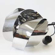 Suspension giant spiral-shaped chandelier in chrome 1970 vintage space age pop 70's seventies during light