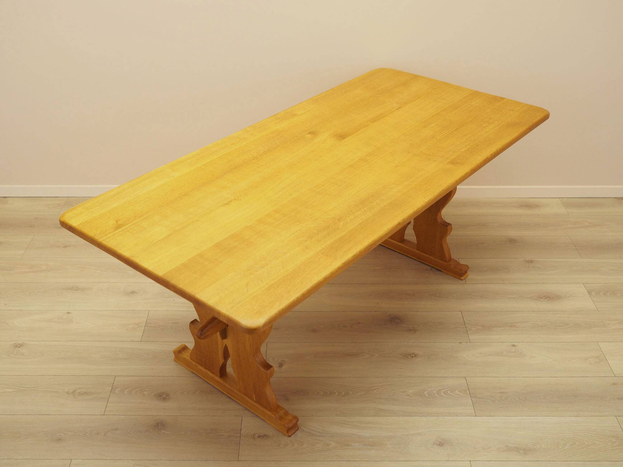Table à manger en chêne massif, design danois, années 1960