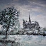 Beau Tableau à l'huile sur toile 41 x 33 cm
