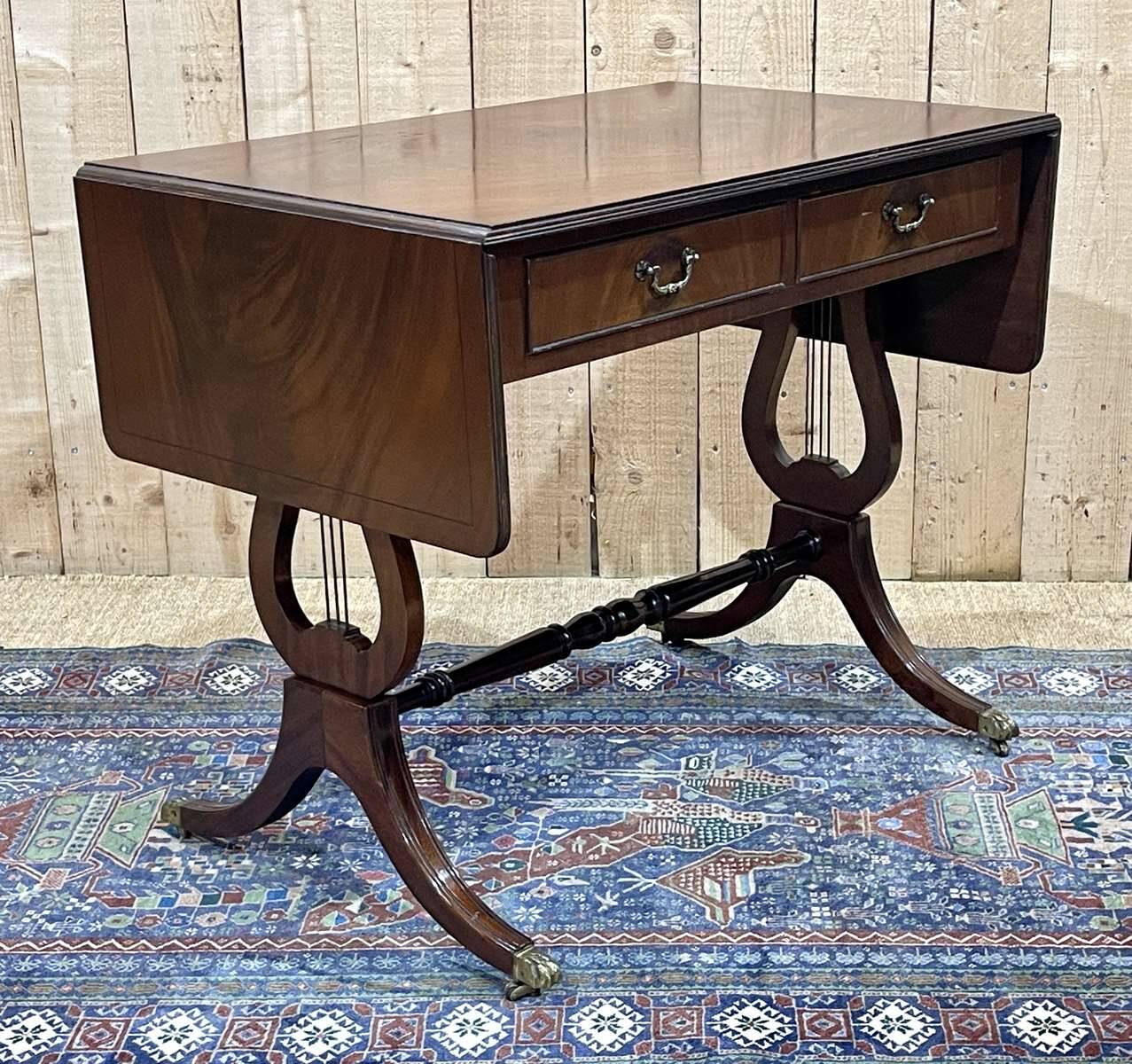 English mahogany drop-leaf desk from the 1950s