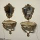 Pair of wall-mounted consoles with a mirror in Louis XV style.