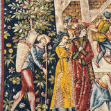 Tapisserie vintage sérigraphiée à la main "les vignerons"