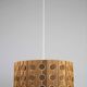 Pine Pendant Lamp – Cylindrical with Circle Pattern, Scandinavia – 1960s/1970s