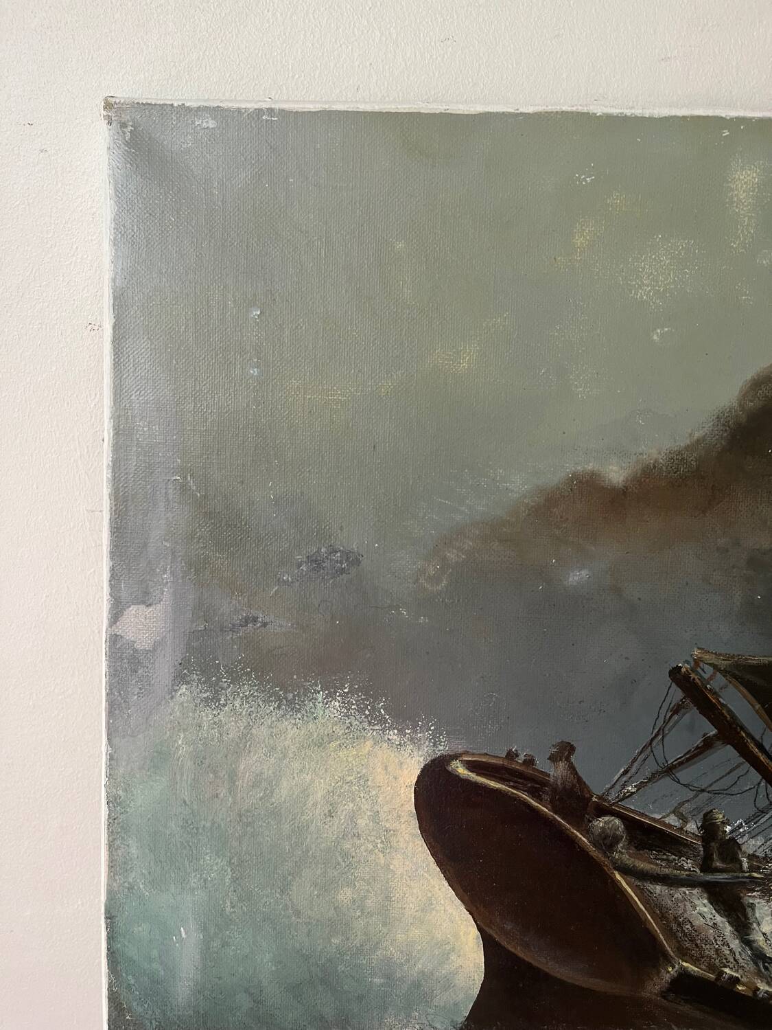 Marine, modern school, oil on canvas signed Van Ingelgam 1974
