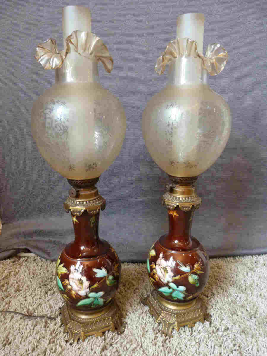 Pair of art nouveau lamps