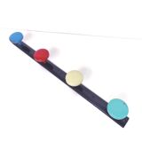 Vintage wall coat rack 4 metal hooks