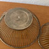 80s silver metal table baskets