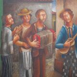 Old painting on canvas signed Tobias Marcier