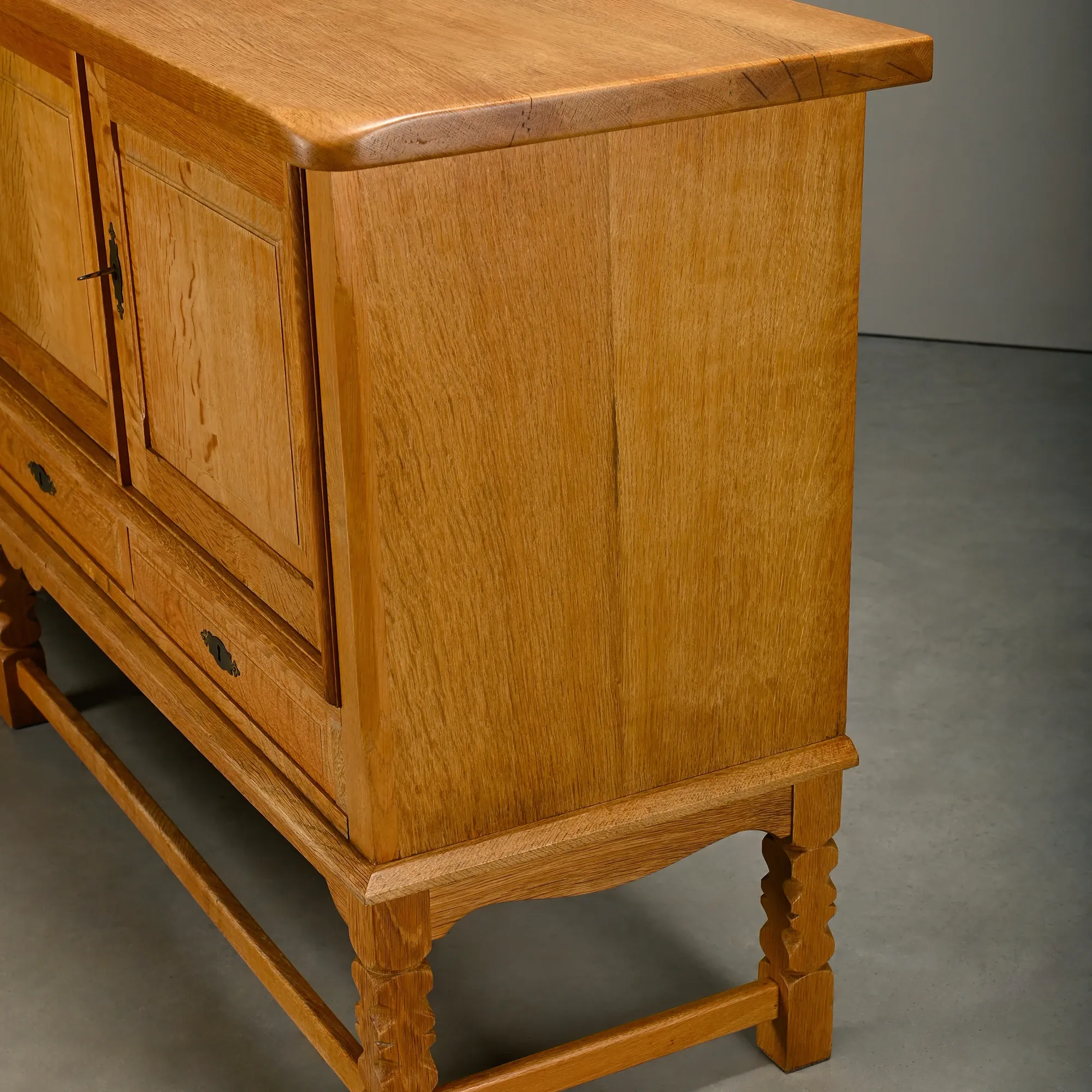 Henning Kjærnulf Mid-Century Brutalist large Sideboard in Oak, 1960s