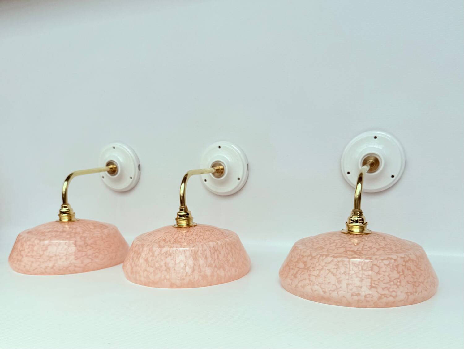 Appliques verre de Clichy moucheté