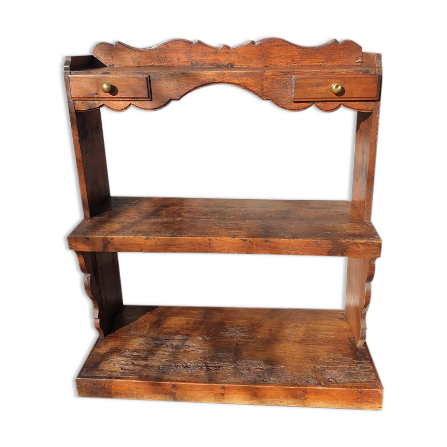 19th-century asymmetrical shelves estaminet display