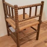 Turned wooden corner chair