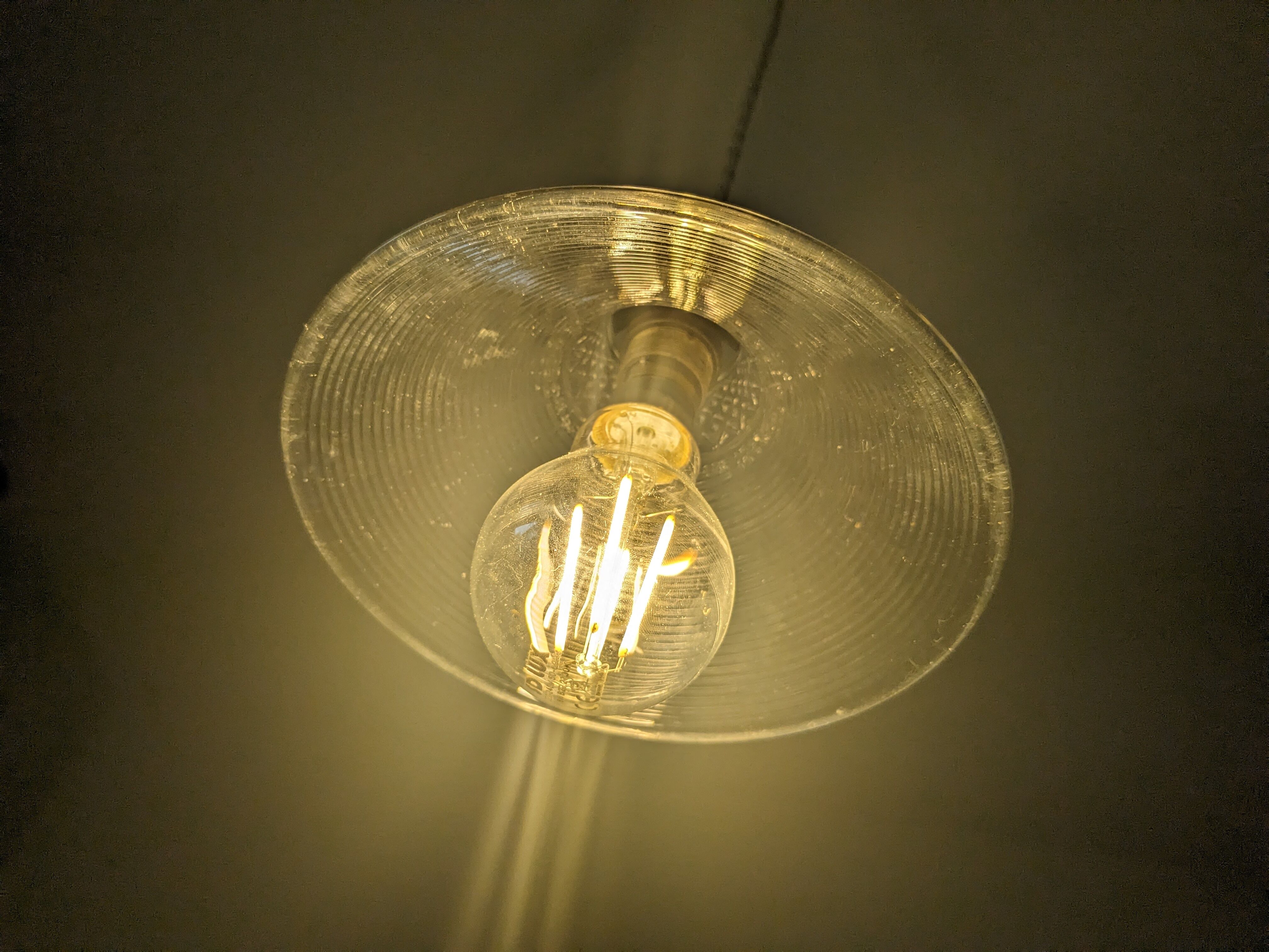 Vintage glass pendant lamp Westinghouse XIXth