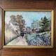 Camille Fauré Limoges painting "Village in winter" enamel painting