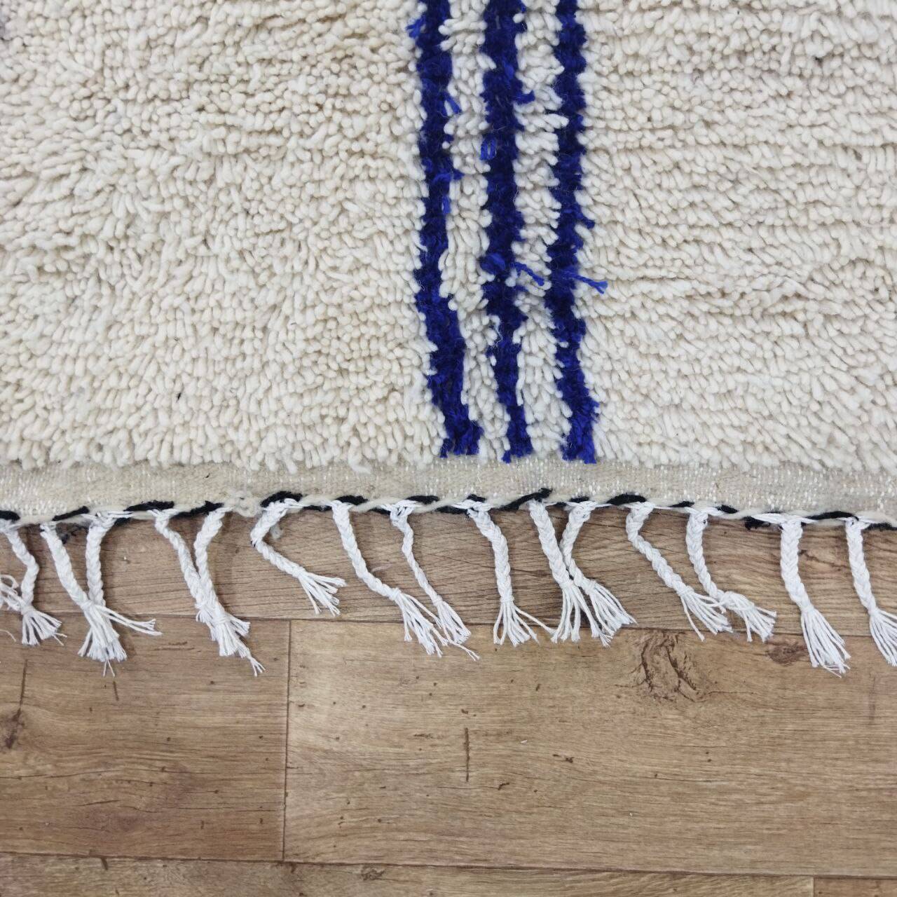 Vintage Azilal rug 264x150 cm - Blue geometric patterns