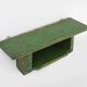 Rustic small green wooden wall unit with 2 shelfs, France ca. 1880