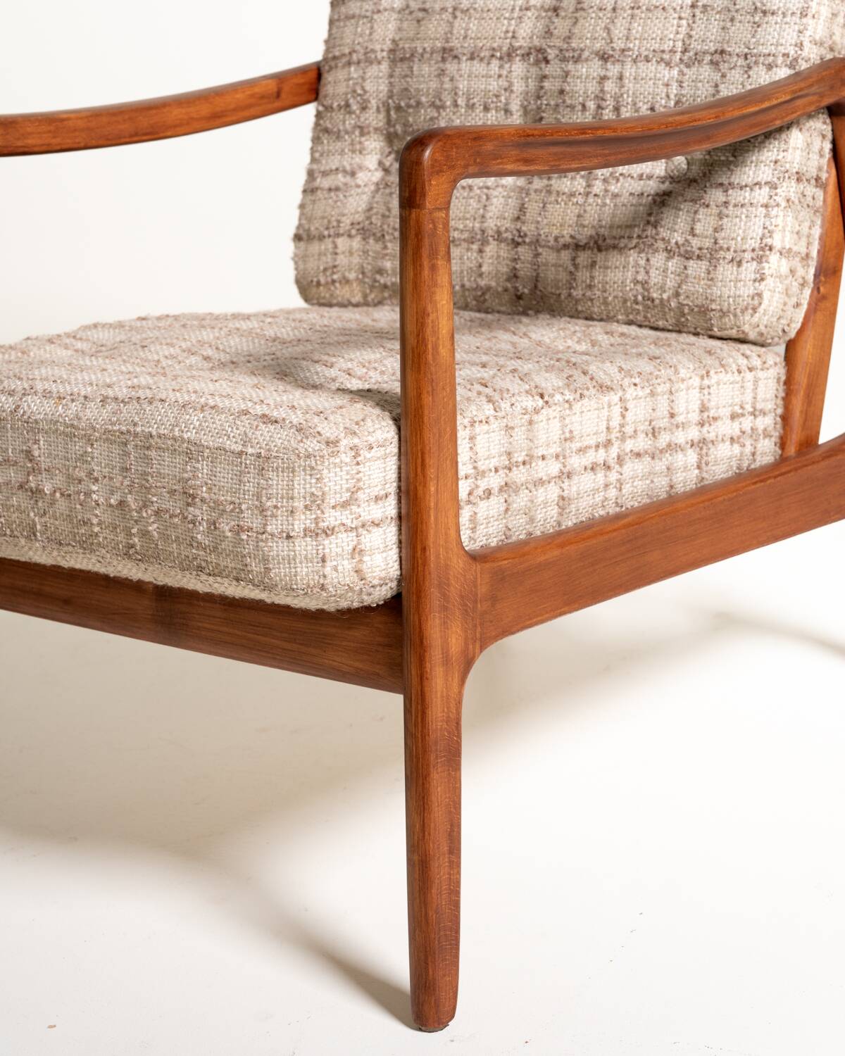 Model 109 Armchair by Ole Wanscher with Footstool, 1950s
