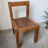 Brutalist pine chair