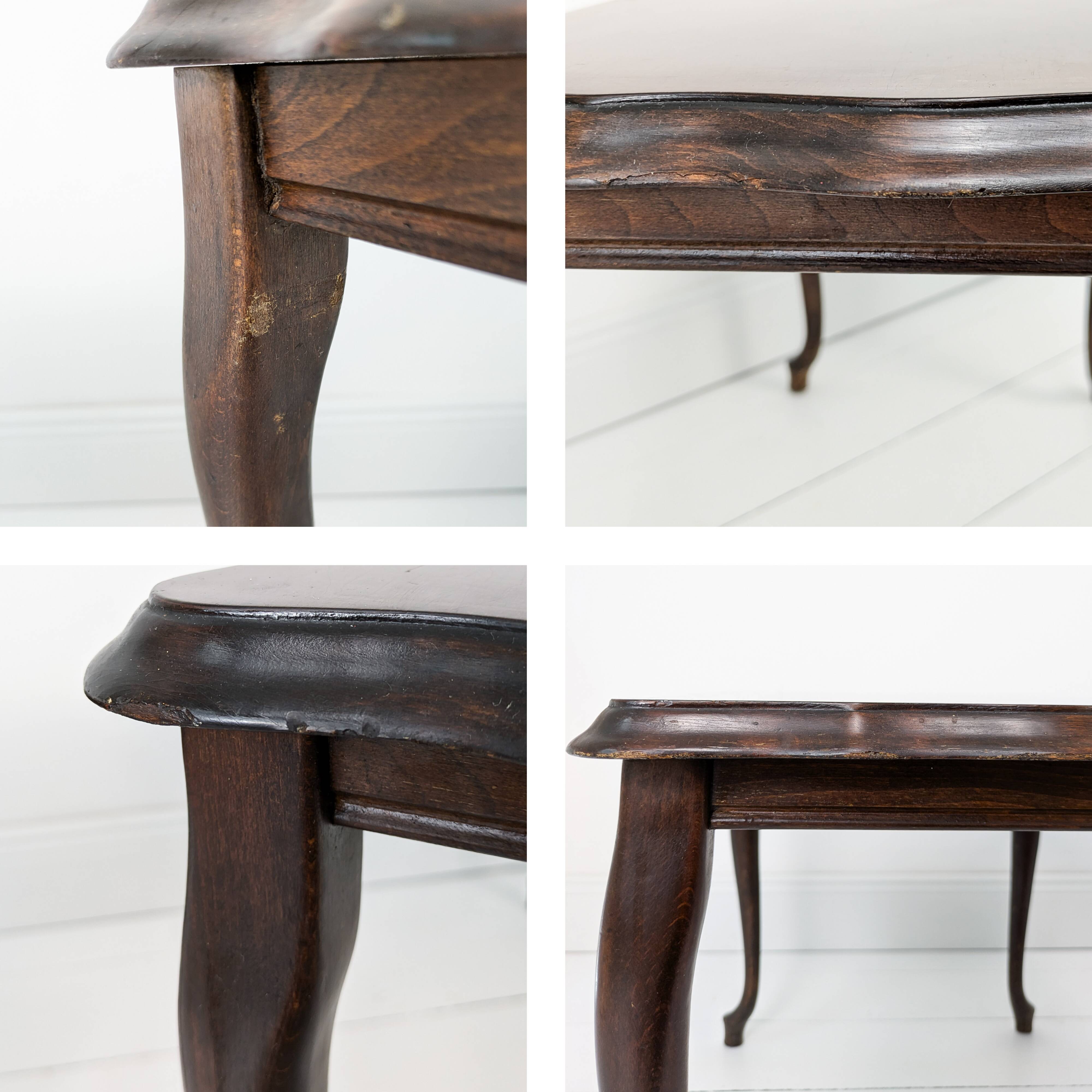 Lot de 2 tables d'appoint tables gigognes Chippendale courbes rectangulaires vintage midcentury ban