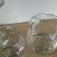 Série 3 vases vintage en pâte verre irisée