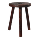 Brutalist tripod stool, solid pine, 1950s