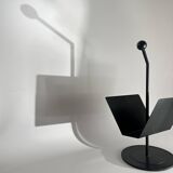 Vintage Postmodernist Black Metal Magazine Rack, Italy, 1980s