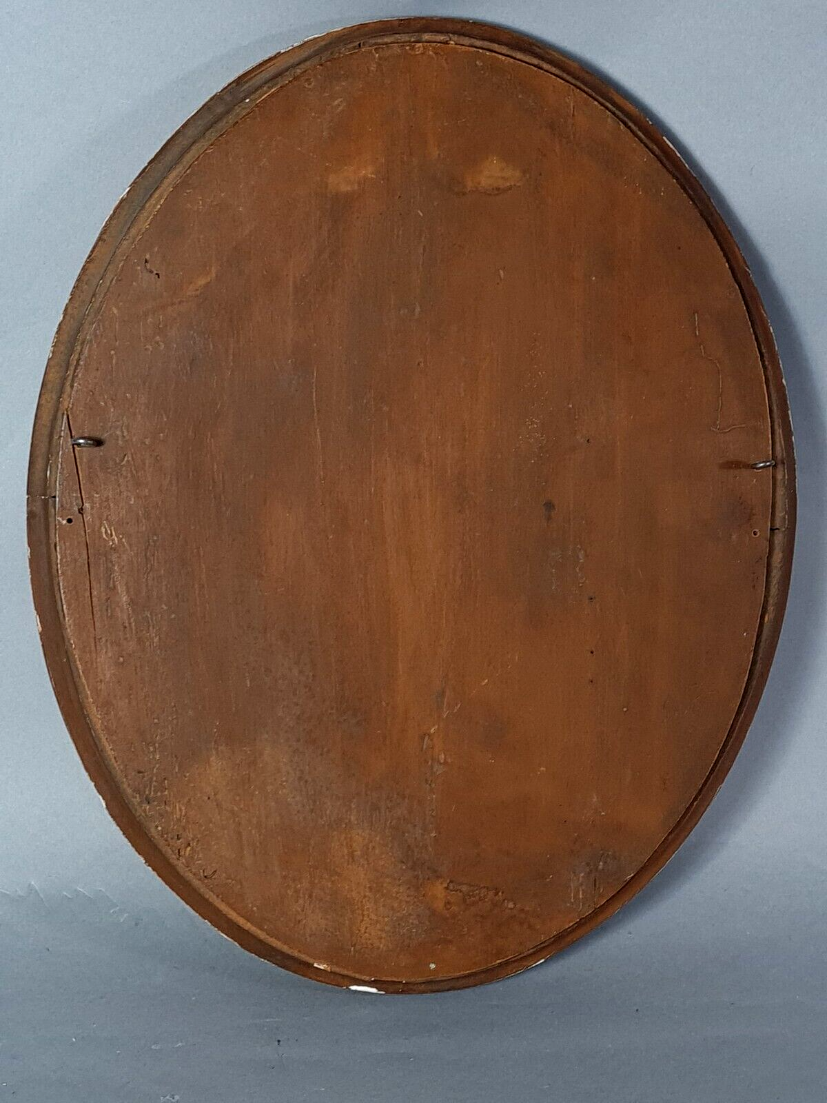 Oval mirror carved wood frame beaded gilded circa 1800 44x35cm SB