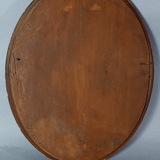 Oval mirror carved wood frame beaded gilded circa 1800 44x35cm SB