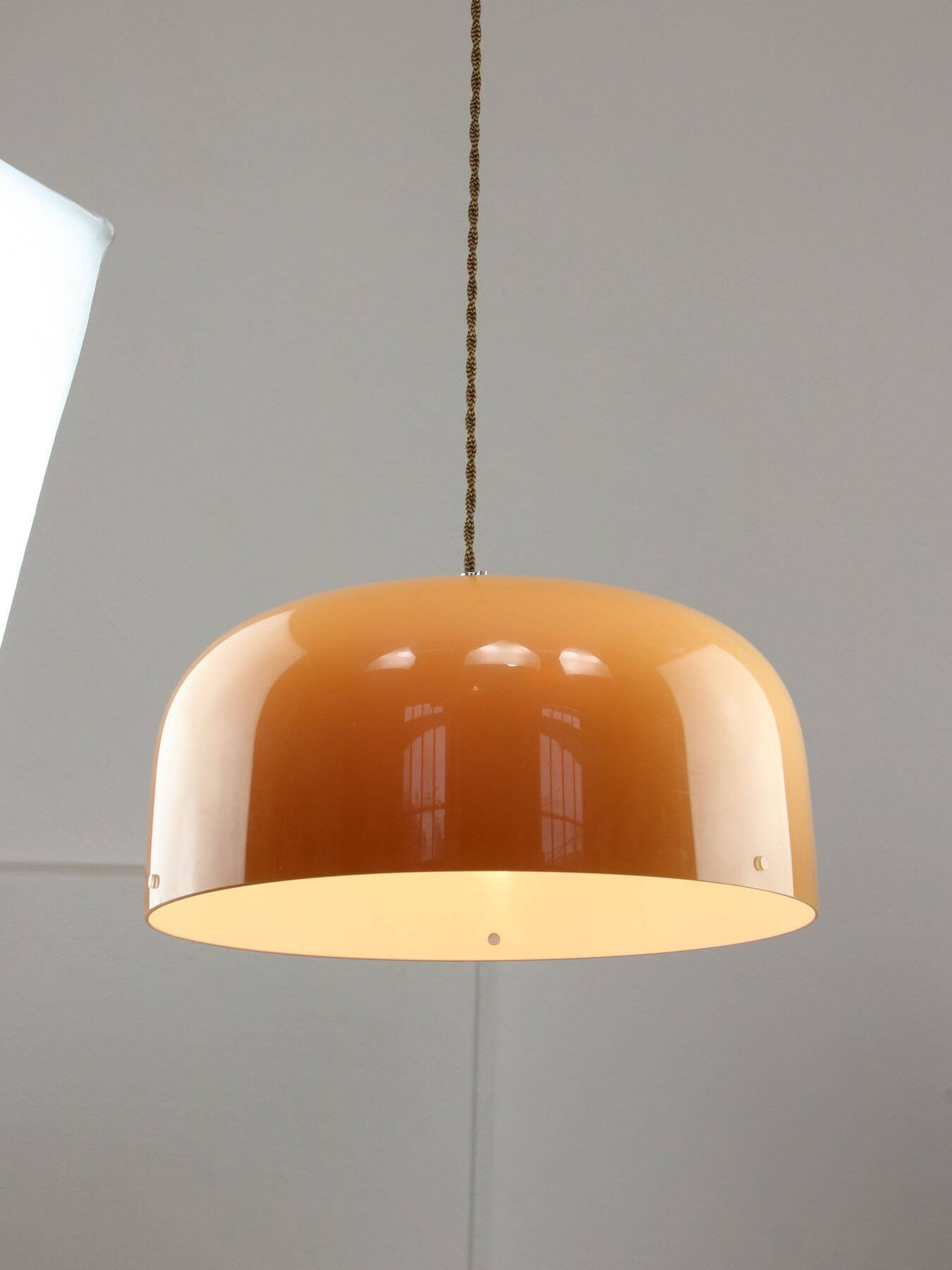Space Age Brown Pendant Lamp from Guzzini, 1960s