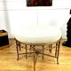 Napoleon III style ottoman in gilded metal with bamboo décor