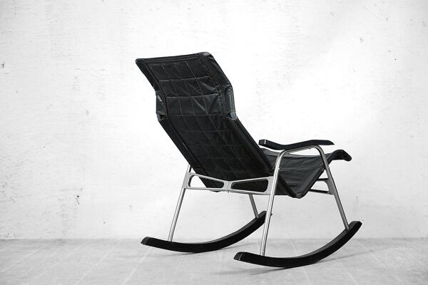 fauteuil À Bascule En cuir Par Takeshi Nii 1950s