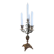 four-light candelabrum in chiselled brass from the 19th century