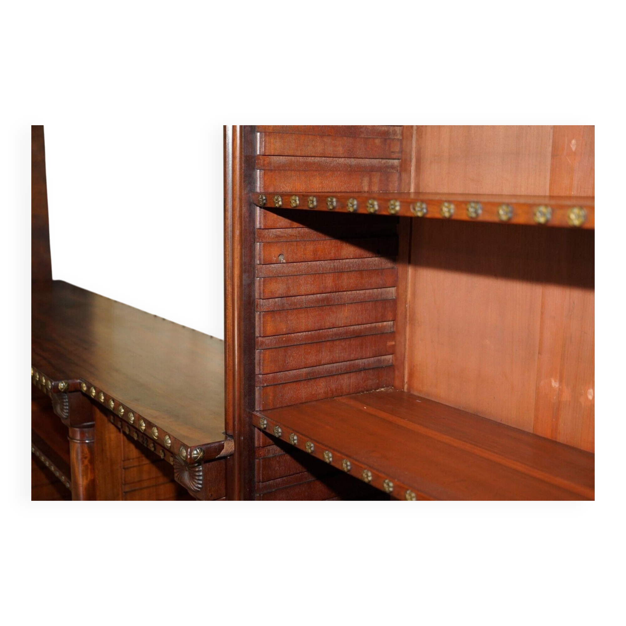 Antique library William IV 1830 3.5 m with brass gallery